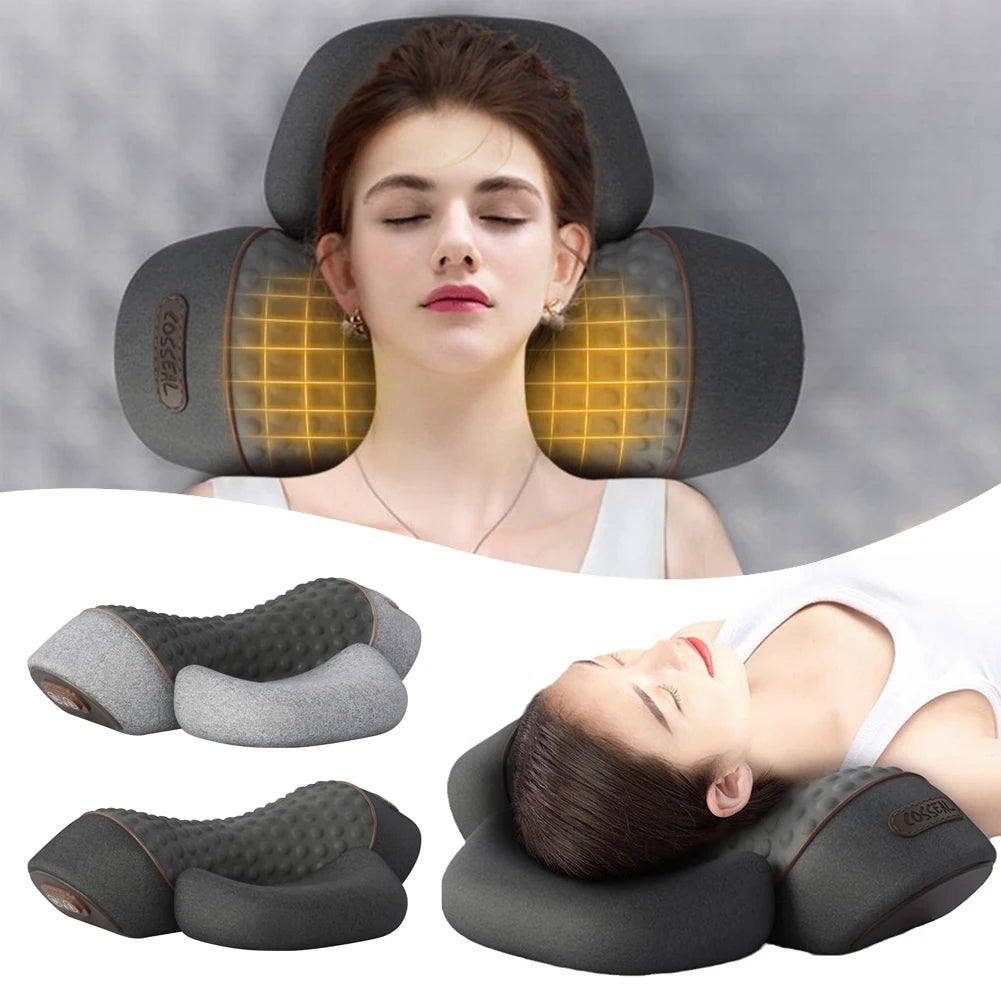Electric Neck Massage Pillow with Heating and Vibration for Neck Pain Relief