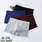 Men's cotton underwear plus size fat guy boxers breathable 3D seamless sexy youth cotton red boxers
