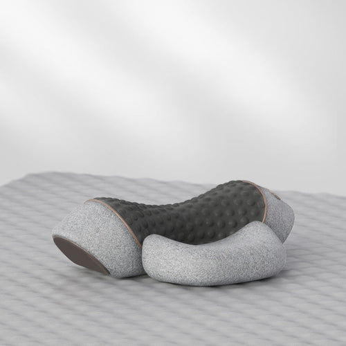 Light Grey Heated Neck Massage Pillow for Pain Relief and Relaxation