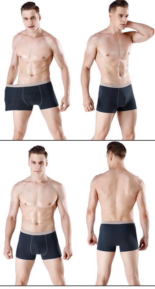 Men's cotton underwear plus size fat guy boxers breathable 3D seamless sexy youth cotton red boxers