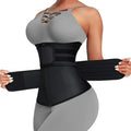 Woman wearing Waist Belt Body Shaper with adjustable compression straps for tummy control