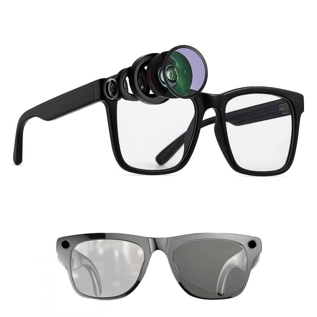 AI Smart Glasses with built-in camera, Bluetooth connectivity, and smart wearable technology