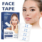 Face tape applied on facial contours for instant lifting and firming effect