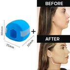 Before and after jawline training results using facial resistance exercise tool