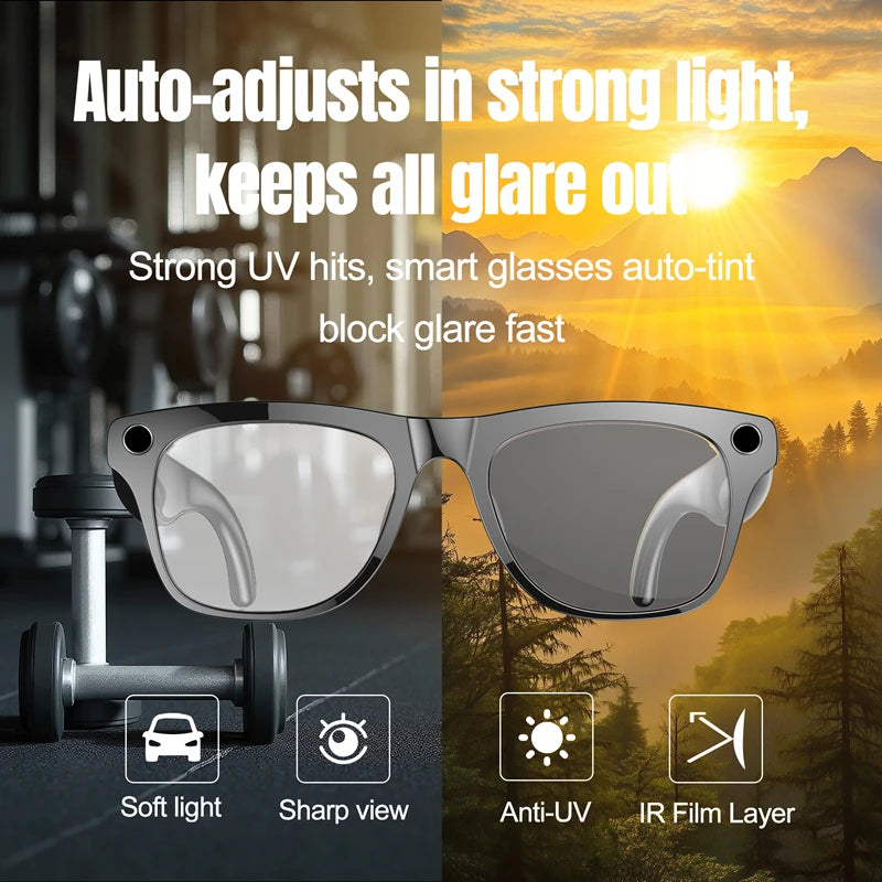 Smart glasses featuring automatic lens adjustment for different lighting conditions