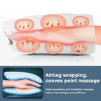 Electric hand massager showing air pressure massage points and heat therapy zones
