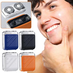 Man using Mini Waterproof Electric Shaver for smooth and comfortable facial grooming