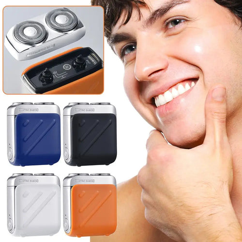 Man using Mini Waterproof Electric Shaver for smooth and comfortable facial grooming