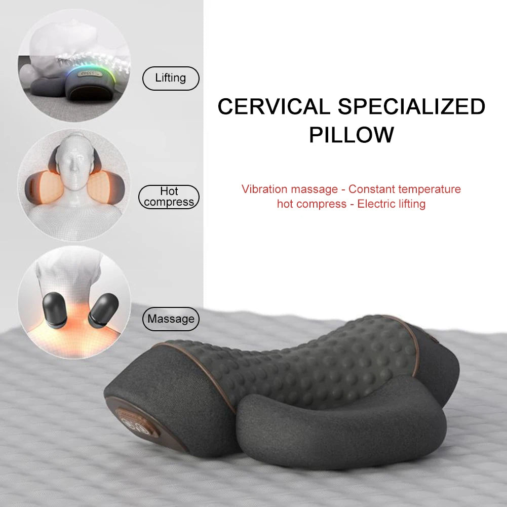 Electric Neck Massage Pillow with Multiple Massage Modes and Heat Therapy