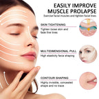 Before and after result of using face lifting tape for a sharper jawline