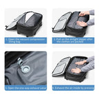 Travel backpack accessories and compartment layout illustrating organized storage and packing efficiency.