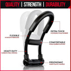 Wrist exerciser showing ergonomic grip and durable resistance spring mechanism