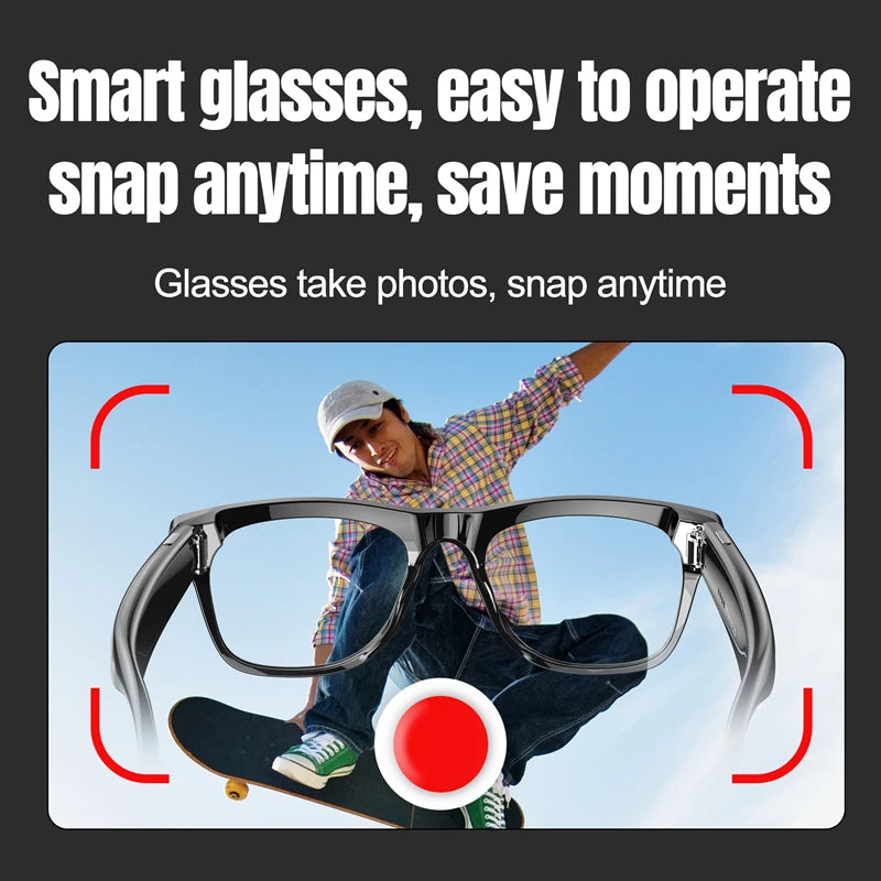 Bluetooth smart glasses with hands-free operation and camera recording capabilities