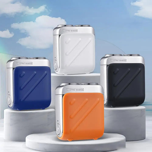 Mini waterproof electric shaver with multiple color options and portable travel design