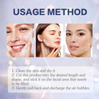 Easy step-by-step usage guide for applying face lifting adhesive tape