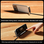 Foldable charging cable stand for hands-free smartphone viewing while charging