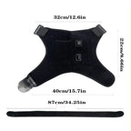 Heated shoulder support wrap with ergonomic fit and easy control buttons