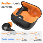 Bluetooth earbuds with touch controls, voice assistant support, and HD calling features