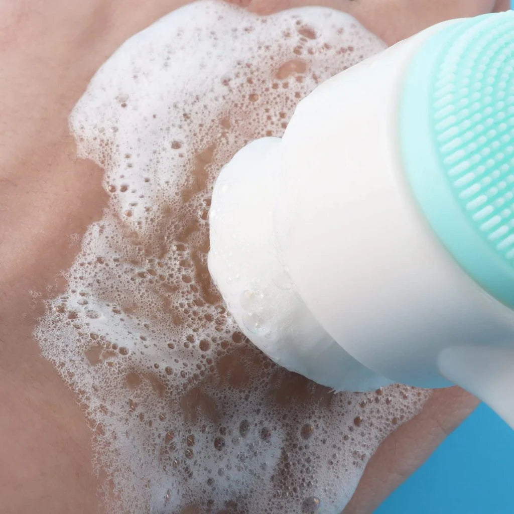 Face Cleaning Brush Demonstration Showing Exfoliation and Blackhead Removal