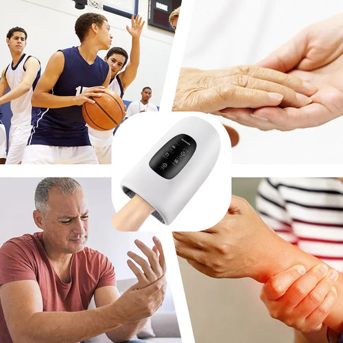 Hand therapy massager helping reduce hand fatigue after work and daily activities