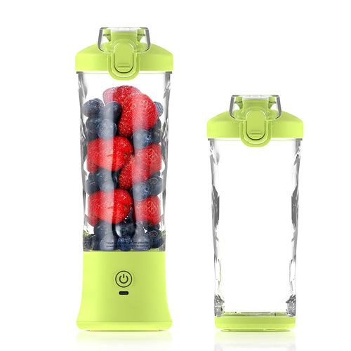 Lime green portable smoothie blender with leak-resistant bottle design