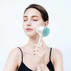 Silicone Facial Cleansing Brush Used on Face for Gentle Skin Exfoliation