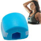 Woman using Jawline Trainer for daily facial muscle exercise routine