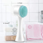 Facial Cleansing Brush Standing on Bathroom Counter for Daily Skin Care