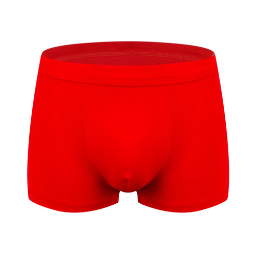 Men's cotton underwear plus size fat guy boxers breathable 3D seamless sexy youth cotton red boxers