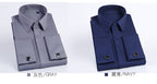 Men's French Cufflinks Shirt Business Formal Dress Sleeve Studs Solid Color Non-ironing Double Stacked Sleeve Hidden Button Shirt Slim-fit Korean Style