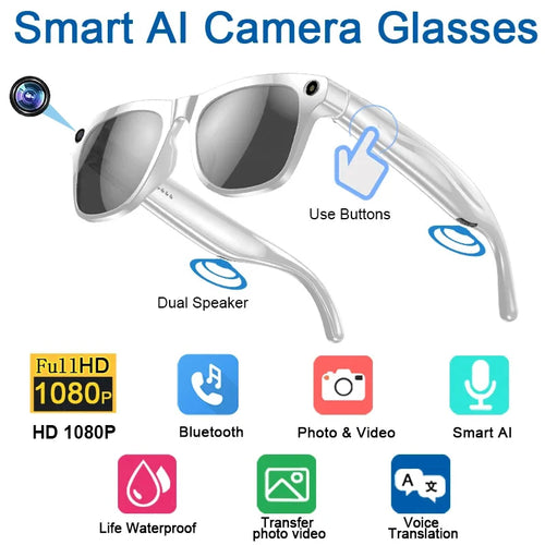 Advanced AI eyewear with smartphone connectivity and smart control features