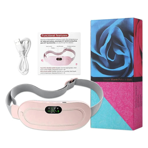 Electric menstrual relief belt with compact travel-friendly design