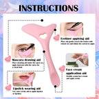 Instructions showing multiple uses of the silicone eyeliner makeup stencil